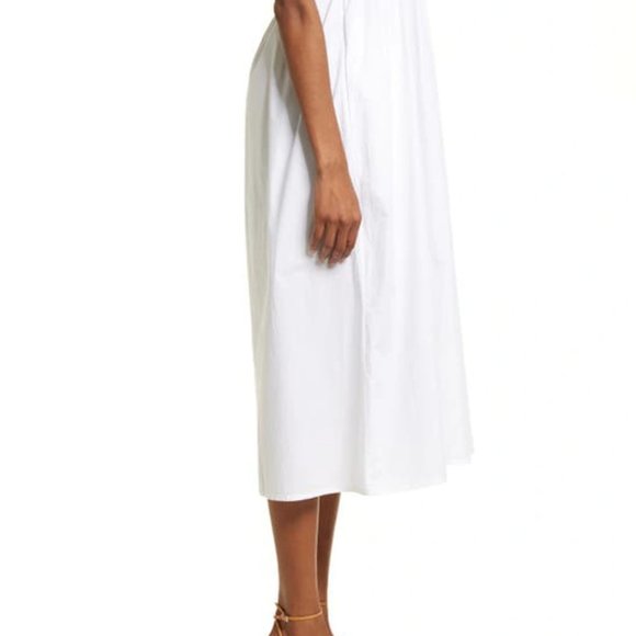 FRENCH CONNECTION Isla Organic Cotton Midi Dress In Linen White - Picture 6 of 7